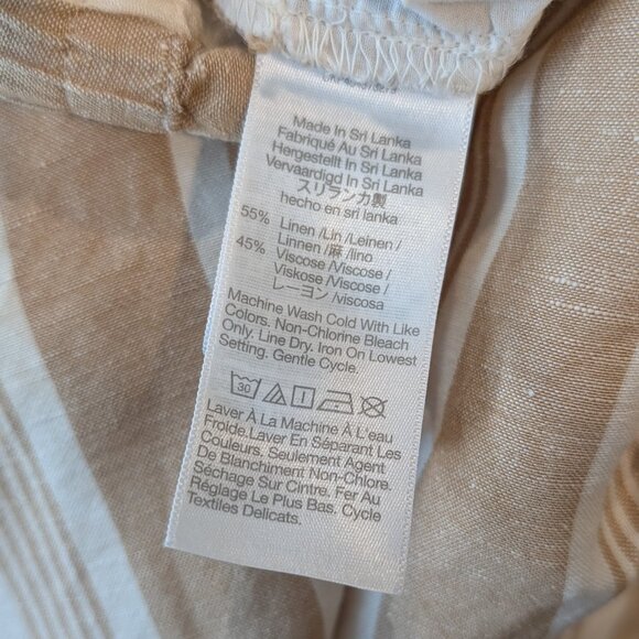 Madewell Linen Blend Striped Cropped Wide Leg Pants - Picture 5 of 5